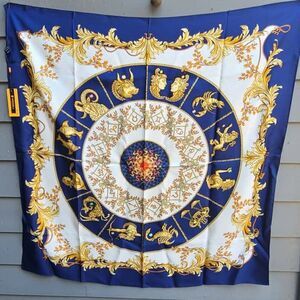 Wensli Silk Zodiac Scarf NEW in Box with Tags